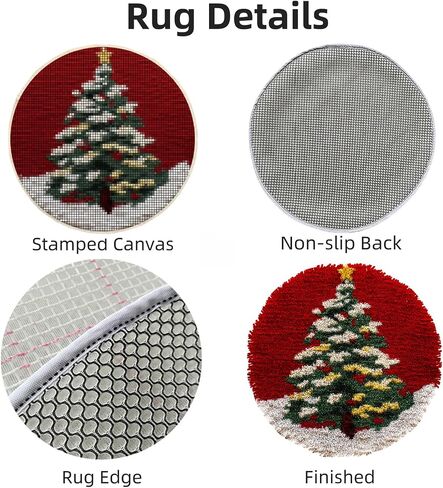 Latch Hook Rug Kit Abstract Cute Wild Flower Easy for Beginners Round Shape Carpet Crochet Yarn Craft Mini Rug DIY Hook and Latch Little Tapestry for Home Decor 30x30cm in Saudi Arabia