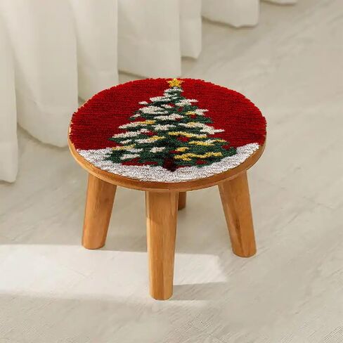 Latch Hook Rug Kit Abstract Cute Wild Flower Easy for Beginners Round Shape Carpet Crochet Yarn Craft Mini Rug DIY Hook and Latch Little Tapestry for Home Decor 30x30cm in Saudi Arabia