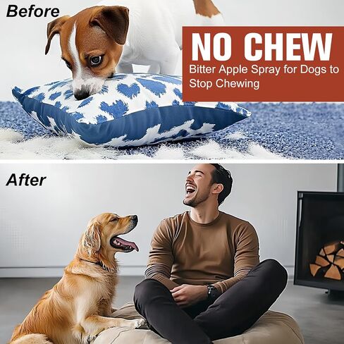 No Chew Spray for Dogs Cats,Bitter Apple Spray for Puppy to Protect Furniture Shoes Belongings, Natural Dog Anti Bite Training Aid Stops Chewing and Licking (2x4.06FL.OZ),Alcohol-Free in Saudi Arabia