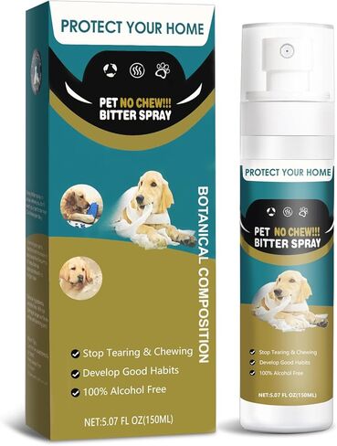 Tefele 150ml لا تمضغ رذاذ للكلاب رذاذ التفاح المر مرابين الكلاب من مضغ الحفاظ على الأثاث والممتلكات في مأمن من لعق ومضغ يساعد على منع العلامات المتكررة بالحيوانات الأليفة in Kuwait