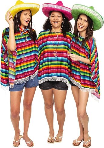Fun Express Colored Sombrero Hats - Long-Lasting Set of 12 Versatile Hats for Celebrations and Events - Soft, Safe Materials for Perfect Fit for Everyone in Saudi Arabia