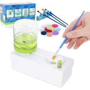 منظف ​​فرشاة الطلاء - أداة تنظيف فرش المكياج متعددة الأغراض مع كوب شطف منظف فرشاة الطلاء، ومنظف فرشاة طلاء زيتي مفيد، وموزع مياه الطلاء للفنانين وعشاق الأعمال اليدوية in Kuwait