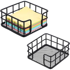2pcs Black Sticky Note Holder for Desk, Metal Sticky Note Holder, Sticky Notes Dispenser, Sticky Notes Organizer for Desk Office Dorm in Kuwait