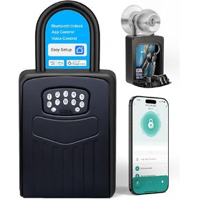 صندوق قفل Kingsley Smart Wall Mount Box مع إدخال Bluetooth بدون مفتاح ، كبير جدًا للمفاتيح وبطاقات الوصول ، قفل تلقائي ، التحكم في التطبيق ، مقاوم للماء IP65 ، رمز آمن ، للمنزل ، المكتب ، و Airbnb (كبير جدًا) in Kuwait