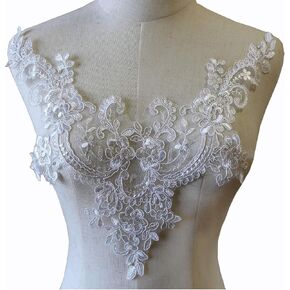 صدفي العاج من V-neck الدانتيل التكرار التريسيات القضيب تصحيح لفساتين الزفاف أزياء in Kuwait