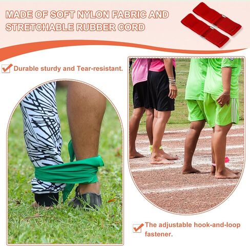 PATIKIL 3 Legged Race Bands, 6 Pack Nylon Elastic Tie for Outdoor Birthday Party Field Day Carnival Relay Game, Black in Saudi Arabia