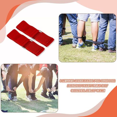 PATIKIL 3 Legged Race Bands, 6 Pack Nylon Elastic Tie for Outdoor Birthday Party Field Day Carnival Relay Game, Black in Saudi Arabia