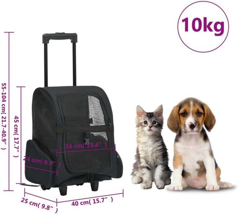 Foldable Multipurpose Pet Trolley Black2,4KG in Saudi Arabia