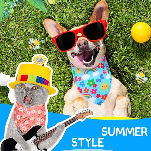 40 جهاز كمبيوتر شخصى الصيف الربيع زهرة هاواي الكلب عصابات السائبة مثلث عكسها الكلب المرايل قابل للتعديل الحيوانات الأليفة منديل وشاح قابل للغسل القط وشاح لعطلة الصيف الحيوانات الأليفة (L) in Kuwait