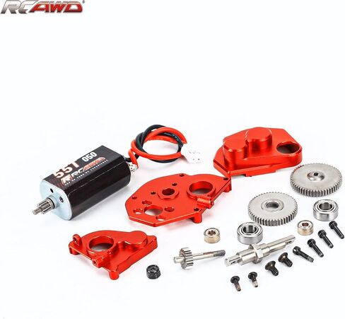 RCAWD Alloy SCX24 Metal Gearbox Combo Transmission & 050 55T Motor for Axial 1/24 SCX24 Series in Saudi Arabia
