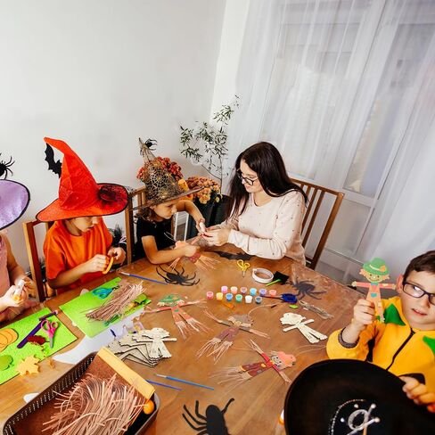 Doublefill 12 PCS Fall Scarcrow Craft Kit -Make You You You Une Wooden Scarrecrow Decorations DIY Arts and Crafts for Boys Girls Fall Art Attives Halloween Autumn Harvest Decoration in Kuwait
