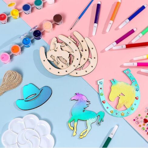 12 مجموعة مجموعة من الحرف اليدوية الخشبية DIY ، تلوين فارغ غير مكتم in Kuwait
