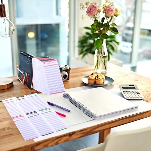 NUOBESTY 20pcs Budget Sheets A6 Binder Expense Tracker Sheets Money Organizers with Hole for Cash Ledger Book Budgeting Wallet Planner Bill Organizer in Saudi Arabia