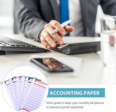 NUOBESTY 20pcs Budget Sheets A6 Binder Expense Tracker Sheets Money Organizers with Hole for Cash Ledger Book Budgeting Wallet Planner Bill Organizer in Saudi Arabia