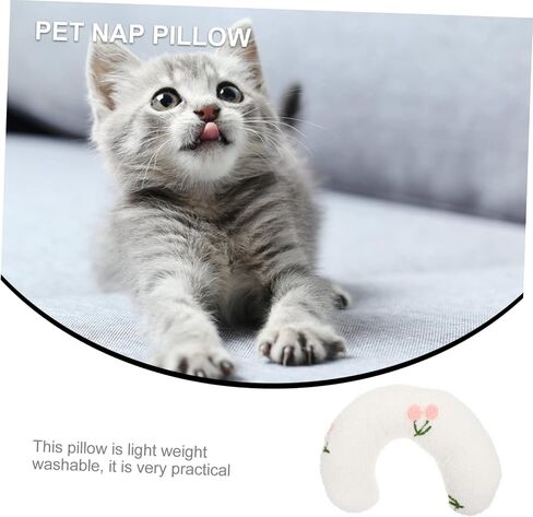 Kisangel Cute Pillow for Dogs and Cats U-Shaped Neck Support Bed Comfortable Breathable Washable Nap Pillow in Saudi Arabia