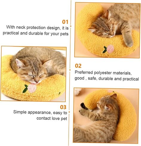 ERINGOGO Household Pet Neck Pillow Breathable Shaped Cushion for Cats and Dogs Skin-Friendly Support for Deep to and Store for Comfort in Kuwait