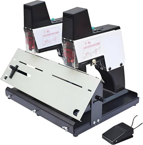 Single/Dual Head Automatic Stapler Binder with Foot Pedal, 9 Speed Adjustable for Efficient Flat and Vertical Binding, for Office and School Use Double in Kuwait