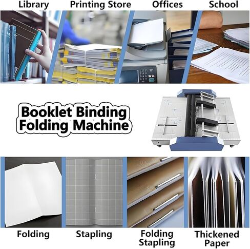 Automatic Booklet Maker & Folding Machine Professional Desktop Booklet Stapler 5 Stapling Positions Dual Action Binding Folding for Book and Paper A3 MAX 12.4 * 17.3in Black in Saudi Arabia