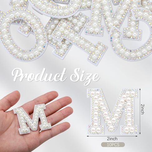 XunYee 10 Pcs Homecoming Mum Supplies Homecoming Pearl Rhinestone Letter Patches Stick on Letters Self Adhesive Letter Patches for Clothes Fabric Satin Ribbon, Homecoming Week Party Decor(Silver) in Saudi Arabia
