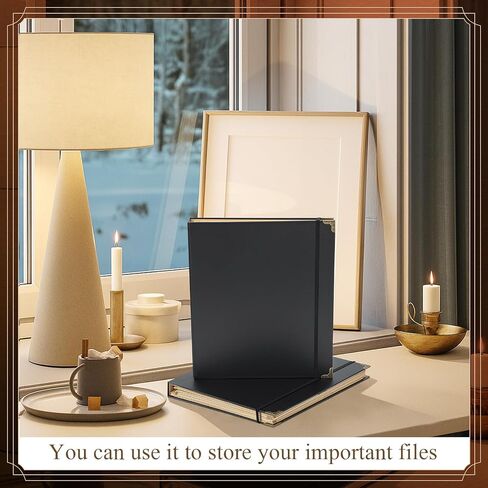 Marspark 3 Rings Folio Important Document Organizer with Labels, Family Document Organizer Binder, Expanding File Folder for Important Papers, Letters, Birth Certificates, Photos, Passports, Black in Saudi Arabia