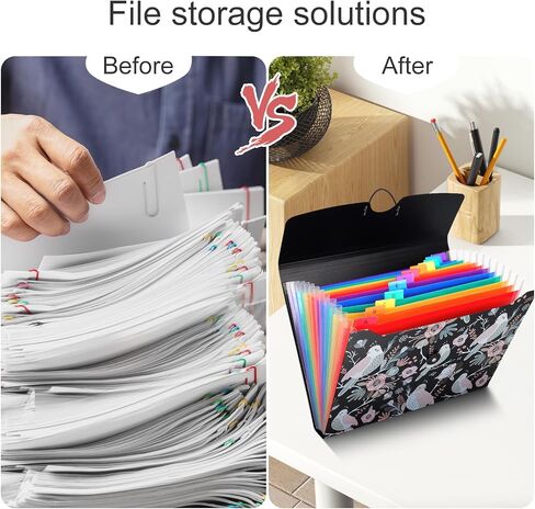 Uquelic 13-Pocket Expanding File Folder, Accordion File Holder with Elastic Buckles Closure – Holds Letter/A4 Size Documents, Floral Printed Accordion Folder, School Office Supplies(Bird Print) in Saudi Arabia