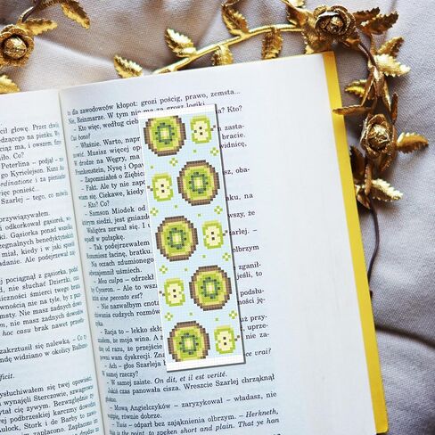 FreeBloss 6 Set Cross Stitch Lockmark Kit Stutted Cross Stitch Kit String Fruits Thisp Thisp Termbroidery with Structions for البالغين 8 ''*2.4 '' in Kuwait