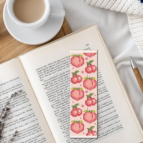 FreeBloss 6 Set Cross Stitch Lockmark Kit Stutted Cross Stitch Kit String Fruits Thisp Thisp Termbroidery with Structions for البالغين 8 ''*2.4 '' in Kuwait