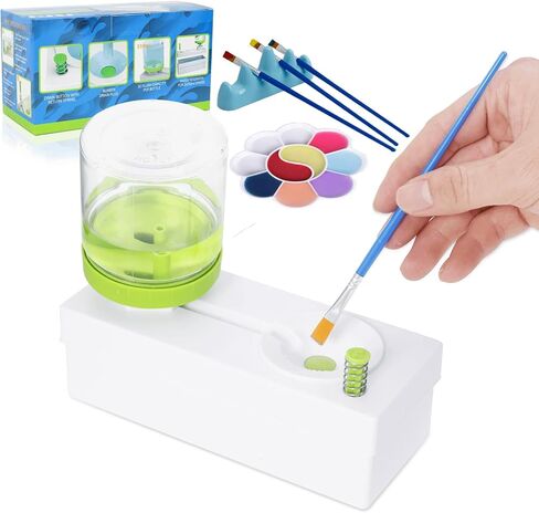 منظف ​​فرشاة الطلاء - أداة تنظيف فرش المكياج متعددة الأغراض مع كوب شطف منظف فرشاة الطلاء، ومنظف فرشاة طلاء زيتي مفيد، وموزع مياه الطلاء للفنانين وعشاق الأعمال اليدوية in Kuwait