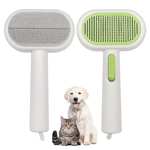 Double Sided Pet Grooming Brush for Dogs and Cats - Gentle Deshedding Tool for Long/Short Hair, Massage & Hair Removal - Indoor Grooming, Outdoor Use & Travel Friendly in Kuwait