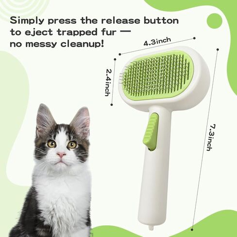 Double Sided Pet Grooming Brush for Dogs and Cats - Gentle Deshedding Tool for Long/Short Hair, Massage & Hair Removal - Indoor Grooming, Outdoor Use & Travel Friendly in Kuwait
