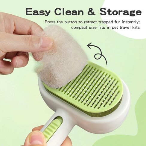 Double Sided Pet Grooming Brush for Dogs and Cats - Gentle Deshedding Tool for Long/Short Hair, Massage & Hair Removal - Indoor Grooming, Outdoor Use & Travel Friendly in Kuwait