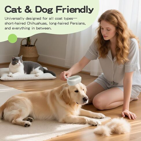 Double Sided Pet Grooming Brush for Dogs and Cats - Gentle Deshedding Tool for Long/Short Hair, Massage & Hair Removal - Indoor Grooming, Outdoor Use & Travel Friendly in Kuwait