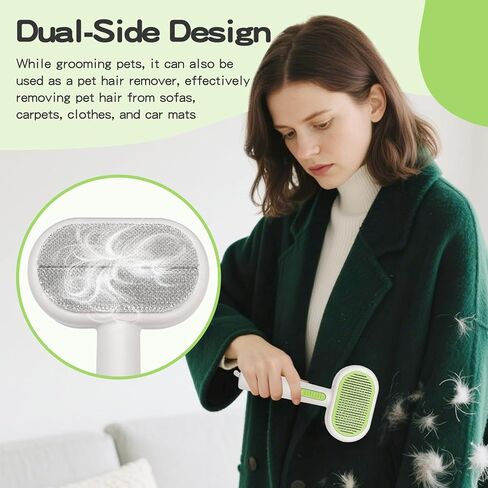 Double Sided Pet Grooming Brush for Dogs and Cats - Gentle Deshedding Tool for Long/Short Hair, Massage & Hair Removal - Indoor Grooming, Outdoor Use & Travel Friendly in Kuwait