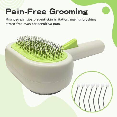 Double Sided Pet Grooming Brush for Dogs and Cats - Gentle Deshedding Tool for Long/Short Hair, Massage & Hair Removal - Indoor Grooming, Outdoor Use & Travel Friendly in Kuwait