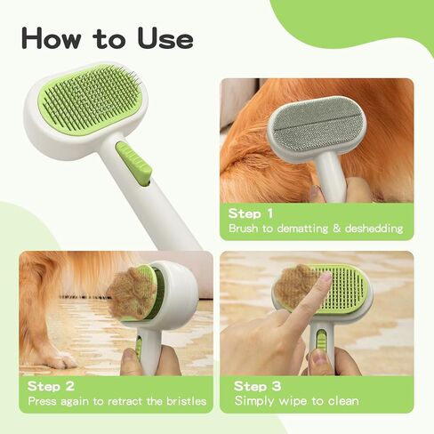 Double Sided Pet Grooming Brush for Dogs and Cats - Gentle Deshedding Tool for Long/Short Hair, Massage & Hair Removal - Indoor Grooming, Outdoor Use & Travel Friendly in Kuwait