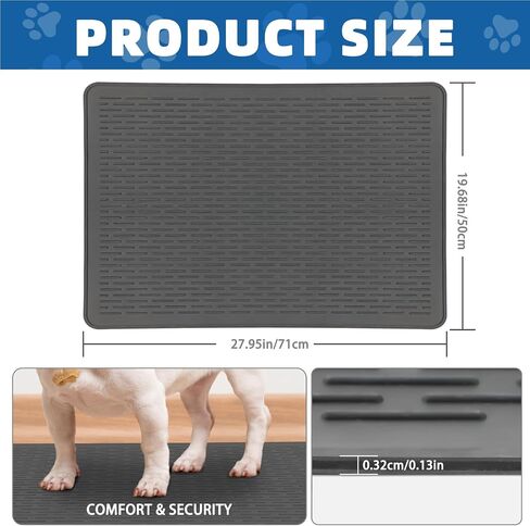 Dog Grooming Table Mat Pad Non Slip, Multipurpose Soft Pet Grooming Table Mats at Home, 28 x 19.7 Inch Silicone Durable Anti-Fatigue Groomer Mats Paw Protection Easy-Clean Cat Dog Bath Mat (Black) in Kuwait