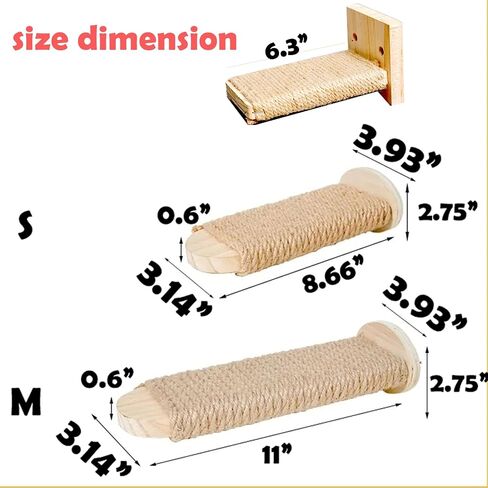 Cat Climbing Steps Scratching Tree - 2pcs Scratching Steps Sisal Hemp Cage Shelf Ladder Pets Perch Furniture Inside The cage with Install Screws (M) in Kuwait