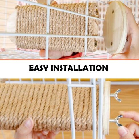 Cat Climbing Steps Scratching Tree - 2pcs Scratching Steps Sisal Hemp Cage Shelf Ladder Pets Perch Furniture Inside The cage with Install Screws (M) in Kuwait