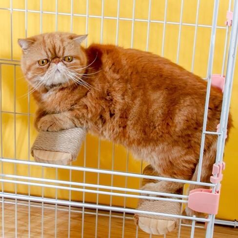 Cat Climbing Steps Scratching Tree - 2pcs Scratching Steps Sisal Hemp Cage Shelf Ladder Pets Perch Furniture Inside The cage with Install Screws (M) in Kuwait