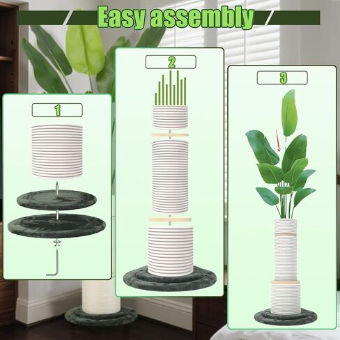 Emust Cat Scratching Post ، برج قط 5.86 قدم مع وظائف خدش طويلة للقطط الداخلية البالغين مع الطبيعة سيزال الحبل الطائر من المصانع الاصطناعية في الجنة مع 9 جذوع ، 70 "شجرة فو للديكور in Kuwait