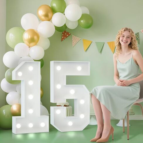 2.3FT 15 Marquee Numbers, 15 Light up Numbers for Quinceanera Decor for Birthday Party Anniversary Backdrop in Saudi Arabia