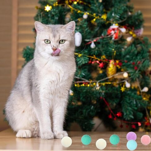 50 PCS Cat Toy Balls 1.2 بوصة CAT CAT POM POM BALLS Soft Enteractive Hitten Ball Cats Exercise Toys Fuzzy Hitten Interactive لعب لعبة هادئة للقطط الحيوانات الأليفة in Kuwait