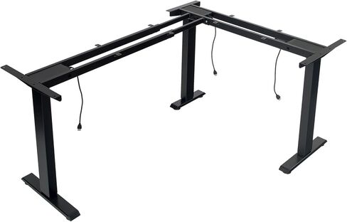 TOPSKY Electric L-Shaped Desk Frame, Height Adjustable, Dual Motor, 270lbs, Black Standing/Sitting 3-Leg Base for Home & Office, DF03.02 (Frame Only) in Saudi Arabia