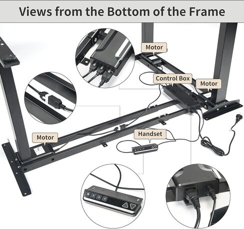 TOPSKY Electric L-Shaped Desk Frame, Height Adjustable, Dual Motor, 270lbs, Black Standing/Sitting 3-Leg Base for Home & Office, DF03.02 (Frame Only) in Saudi Arabia