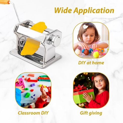 مجموعة ماكينة أسطوانة طين البوليمر المصنوعة من الفولاذ المقاوم للصدأ تتضمن آلة ضغط الطين مع 9 إعدادات سمك قابلة للتعديل، 9 أداة تشكيل الطين، 8 قاطعة طين مستديرة وقاطعة طين 7.87 بوصة للمشروعات اليدوية اليدوية in Kuwait