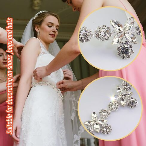 1 Yard Rhinestone Trim Crystal Chain with Sparkling Stones, Sew on Rhinestones Applique for Wedding Dress, DIY Crafts, Costumes, Shoes, Bags, Party Decor, Embellishments (Crystal Chain LF) in Saudi Arabia