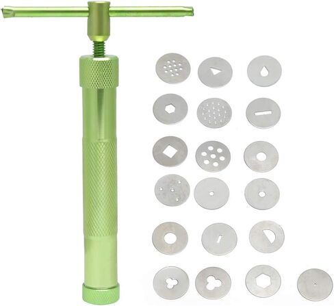 It Can Be in Soft Clay Mud Ext Stainl Steel G Rotating Squeezer Mud Extruder DIY Baking Fond Cake Sculpture ToolsGreen Clay Discover Boundl The Steel Ly Use Soft Extruders Gun. (Gr in Saudi Arabia