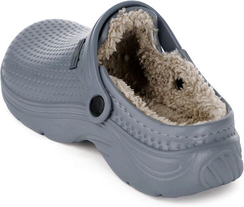 Womens Mens Fur Lined Clogs Waterproof Garden Shoes Winter Warm House Slippers Indoor Outdoor Mules in Kuwait