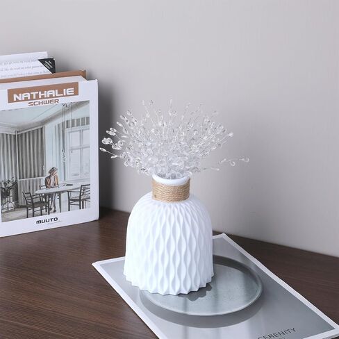 Hpmjz 25 Pcs Acrylic Crystal Flower Branches Glitter Floral Acrylic Picks Clear Crystal Flower Stem Branches Artificial Beaded Bouquets for Christmas Wedding Bridal DIY Crafts Home Easter Decor in Saudi Arabia