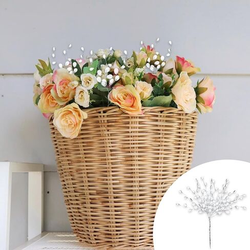 Hpmjz 25 Pcs Acrylic Crystal Flower Branches Glitter Floral Acrylic Picks Clear Crystal Flower Stem Branches Artificial Beaded Bouquets for Christmas Wedding Bridal DIY Crafts Home Easter Decor in Saudi Arabia